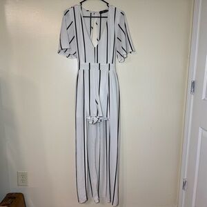 Crystal Doll White and Black Jumpsuit